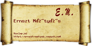Ernszt Mátyás névjegykártya
